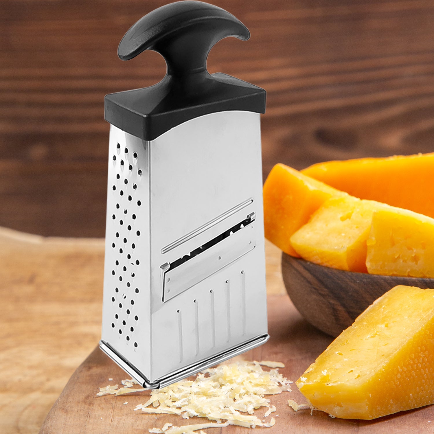 Compact Grater & Slicer with Non-Slip Handle  Compact Grater & Slicer with Non-Slip Handle